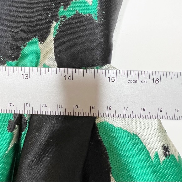 Rachel Antonoff Dress Green Black Floral Eliora Low Back Fit & Flare Size 12 - Picture 15 of 16